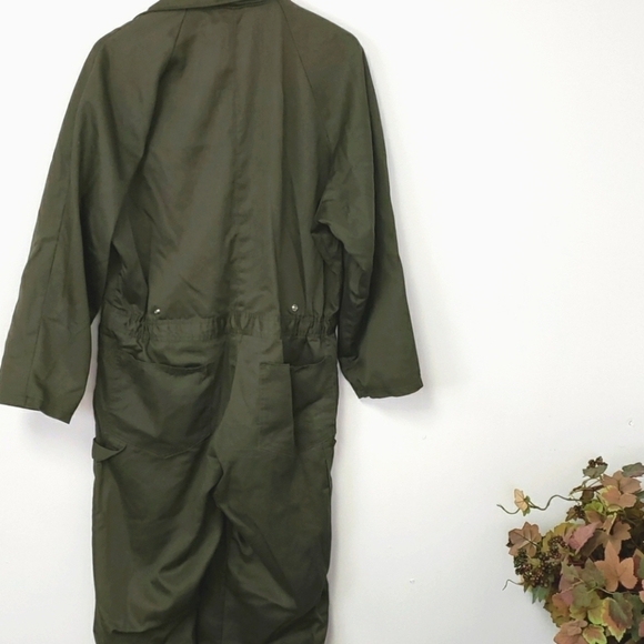 Vintage Sears Insulated Work Shop Coverall Overalls Olive 44R Chest 52 waist 42 - Picture 4 of 13